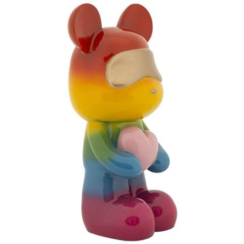 Scultura Orsetto Rainbow In Piedi In Resina Arcobaleno - Foto 2