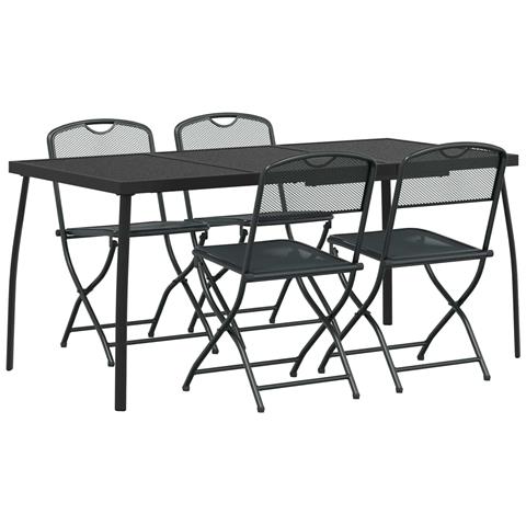 Set di Mobili da Esterno 5 pcs Antracite Ferro e Acciaio - Foto 1
