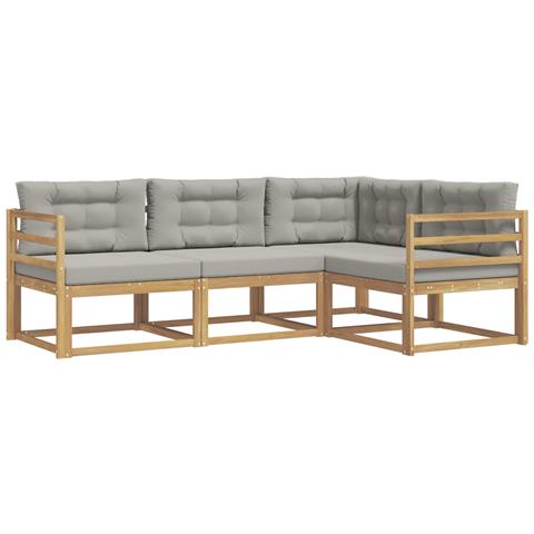 Set di divani da esterno 3 pcs Bianco e Grigio Chiaro - Foto 1