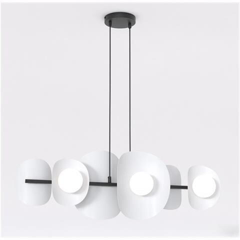Lampada A Sospensione Elementi In Acciaio Grigio E Vetro - Foto 1