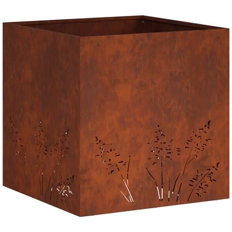 Vaso da giardino Ruggine 50 x 50 x 49 cm Acciaio Corten - Foto 1