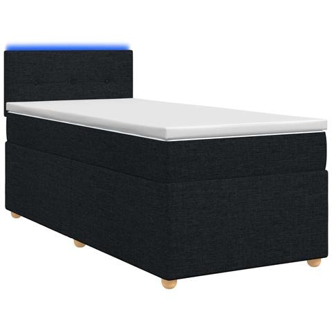 Letto box spring con materasso Nero 90 x 200 cm Tessuto - Foto 1