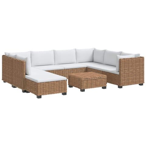 9 pz Set Lounge in Rattan con Cuscini GENDT Rattan naturale - Foto 1