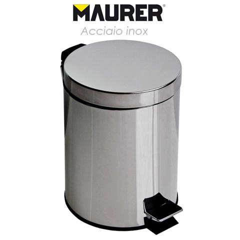 Cestino Porta Rifiuti per Wc Acciaio Inox Cromato Capacita' 5 Lt 20x27h cm - Foto 2