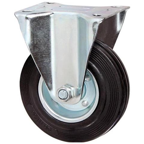 1 Ruota In Gomma 75 Mm Industriali Con Piastra Fissa Per Carrelli - Foto 1