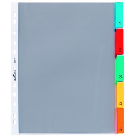 Buste Intercalari 5 Tasti Fori Univ Colorati Inserti Bianchi Prestampati 0-5 - Foto 1