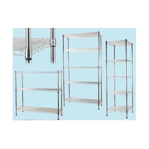 Scaffali Manhattan In Acciaio Cromato 5 Piani 45x45xh150 Cm - Foto 1