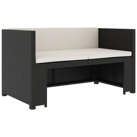 Set Divani Da Giardino 5 Pz Con Cuscini In Polyrattan Nero - Foto 2