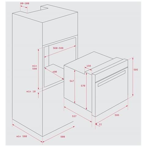 Forno Elettrico da Incasso HBB435SS Capacità 72 L Statico Colore Nero, Acciaio inossidabile - Foto 3