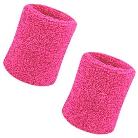 Sweatband Polso Sweatband 2 Pack 4 Pollici Sport Parasudore Wristband Morbido Cotone Addensare Per Tennis Ginnastica Calcio Basket Correre Sport Atletici (rose-rosso)  - Foto 1