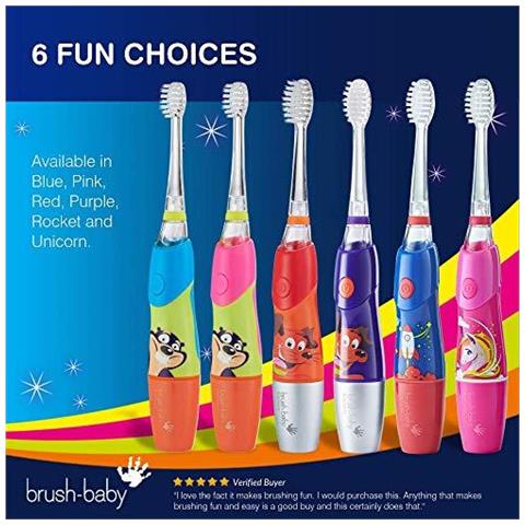 Spazzola Bambino Kidzsonic Toddler E Kids Spazzolino Elettrico A Partire Dai 3 Anni - Disco Lights Delicata Vibrazione E Smart Timer Fornire Un Divertimento Spazzolatura Experience - Rocket - Foto 2