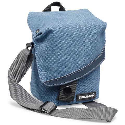 MADRID TWO Vario 200 canvas blue Camera bag with shoulder strap for CSC cameras e. g. Canon Powershot G1 X Mark II (up to G3 X) EOS M10, Fuji X100T, Leica X-E, Nikon Coolpix P7800, Olympus Stylus 1s. Blu - Foto 1