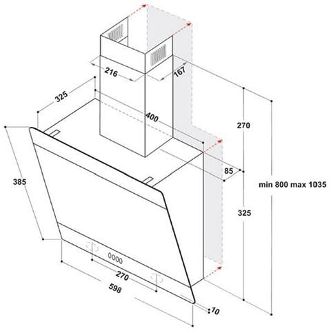 Cappa Decorativa - Akr62fltk - Larghezza 60 Cm - Evacuazione / riciclaggio - 71 Db - 4 Velocità + Booster - Vetro Nero - Foto 4