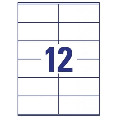 3424-10 Etichetta Autoadesiva Rettangolo Permanente Bianco 120 Pz - Foto 2