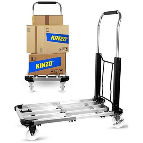 Carrello Portapacchi Pieghevole Portatutto 4 Ruote A Pianale Portata 150kg - Foto 4