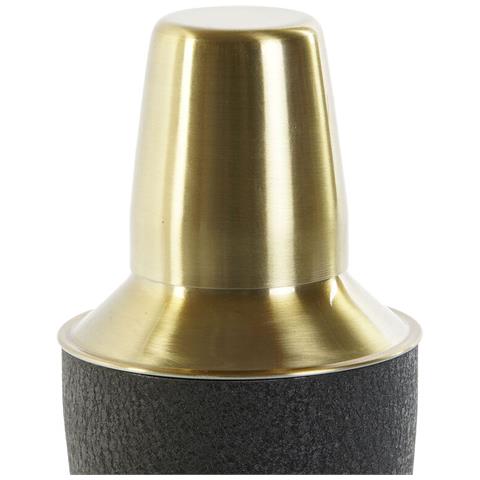 Shaker Per Cocktail Nero Acciaio Inossidabile 9,5 X 9,5 X 22 Cm - Foto 1