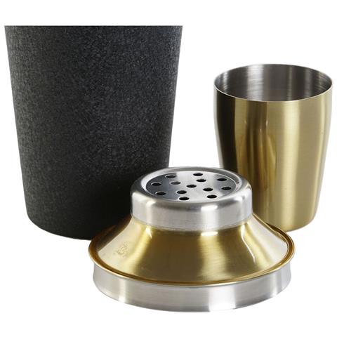 Shaker Per Cocktail Nero Acciaio Inossidabile 9,5 X 9,5 X 22 Cm - Foto 3