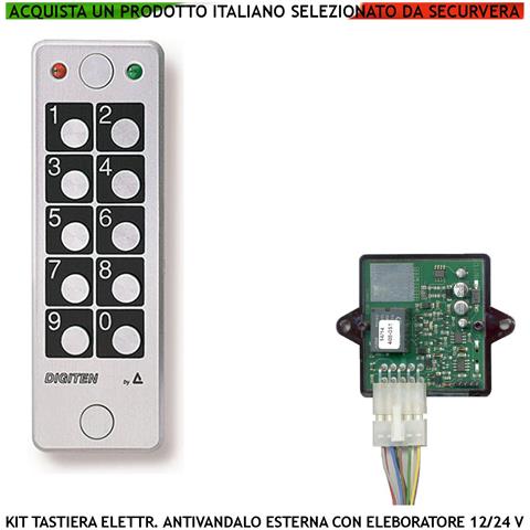 Tastiera Esterna Antivandalo Centralina Remota 60 Utenti Uscita Relè 10 A Alimentazione 12/24 V Blocco Alluminio Ip67 - Foto 1