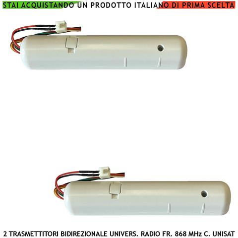 Trasmettitore Wireless Bidirezionale 2 Pezzi Frequenza 868 Mhz Portata 300 Metri Codifica Unisat Anticollisione Anti J - Foto 1