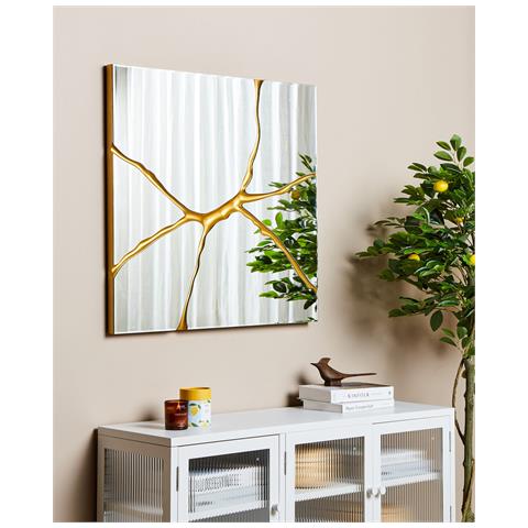Specchio Da Parete Oro 80 X 80 Cm Coole - Foto 1