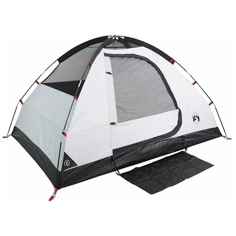 Tenda Campeggio A Cupola 2 Persone Bianca Tessuto Impermeabile - Foto 2