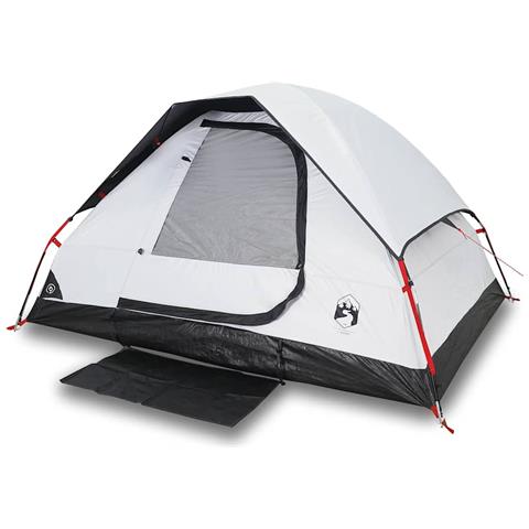 Tenda Campeggio A Cupola 2 Persone Bianca Tessuto Impermeabile - Foto 1
