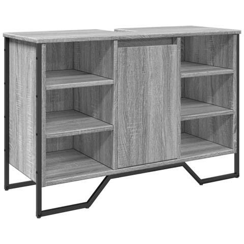 Mobile Lavabo Bagno Grigio Sonoma 91x35x60 Cm In Truciolato - Foto 2