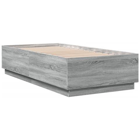 Giroletto Luci Led Grigio Sonoma 90x190 Cm In Legno Multistrato - Foto 3