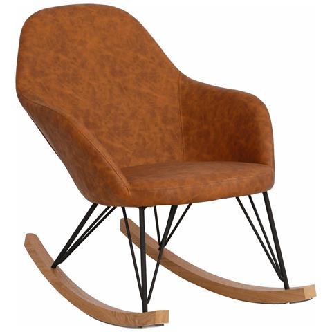 Tampa Sedia A Dondolo In Pu Cognac - Foto 1