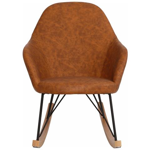 Tampa Sedia A Dondolo In Pu Cognac - Foto 2