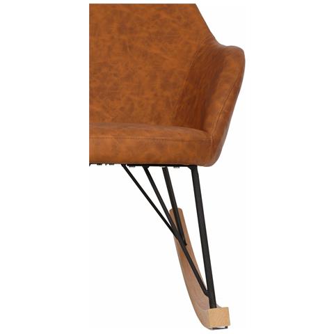 Tampa Sedia A Dondolo In Pu Cognac - Foto 6