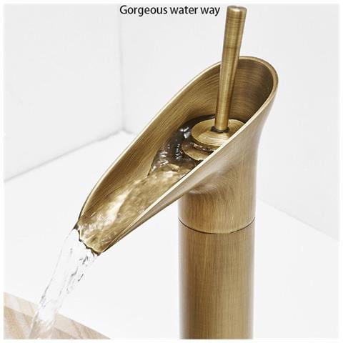 Rubinetto Miscelatore Vintage Bagno Canna Alta Becco Cascata Ottone T2020 - Foto 2
