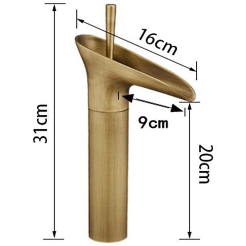 Rubinetto Miscelatore Vintage Bagno Canna Alta Becco Cascata Ottone T2020 - Foto 5