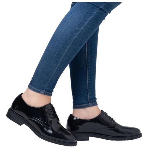 Black Elegant Closed Ladies Shoes Scarpe Eleganti Pelle Scarpe Donna Nero Eu 37, D1u02-00 - Foto 2