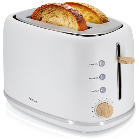 Ta1166wht Nordic Tostapane A Fessura Larga A 2 Fette, 6 Livelli Di Tostatura, Pinze 870w Bianco - Foto 1