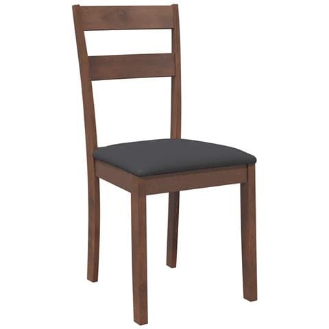 Sedie da Pranzo con Cuscini 2pz Marrone Legno Massello di Hevea - Foto 2