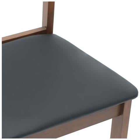 Sedie da Pranzo con Cuscini 2pz Marrone Legno Massello di Hevea - Foto 10