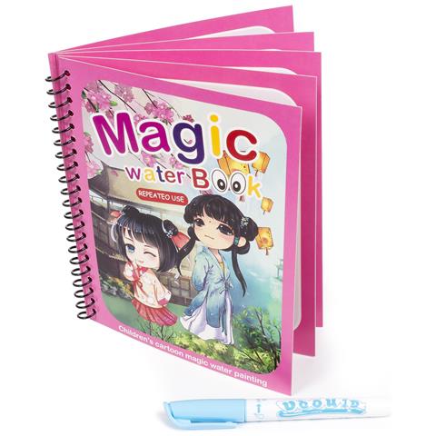 Libro Da Colorare Ad Acqua Design Principesse Manga. Pittura Magica Per Bambini, Riutilizzabile. Disegna E Colora Senza Macchiare. Include Pennarello Ad Acqua. - Foto 1