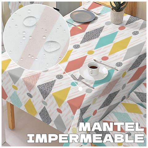 Tovaglia Impermeabile Di 140x220cm E 6 Coprisedie. - Foto 2