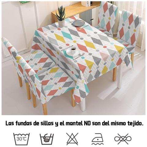Tovaglia Impermeabile Di 140x220cm E 6 Coprisedie. - Foto 7