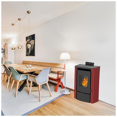 Stufa A Pellet Ad Aria Anita Da 7,6 Kw Bordeaux - Foto 2
