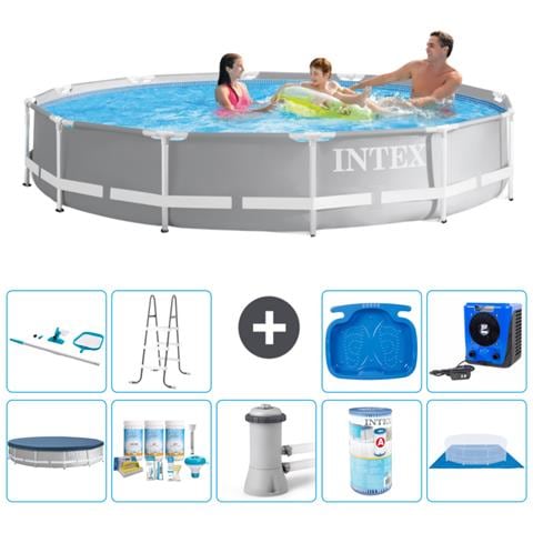 Piscina Fuori Terra - In Giro - 366x76 Cm - Grigio - Include Accessori Coordinati A1975 - Foto 1