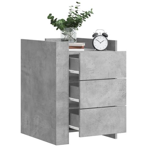 Lusso Casadino -  Comodino Grigio Cemento 45x50x65 Cm In Legno Multistrato - Foto 8