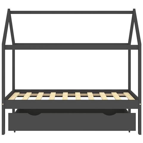 Giroletto Bambini Cassetto Grigio Scuro Pino Massello 80x160cm - Foto 2