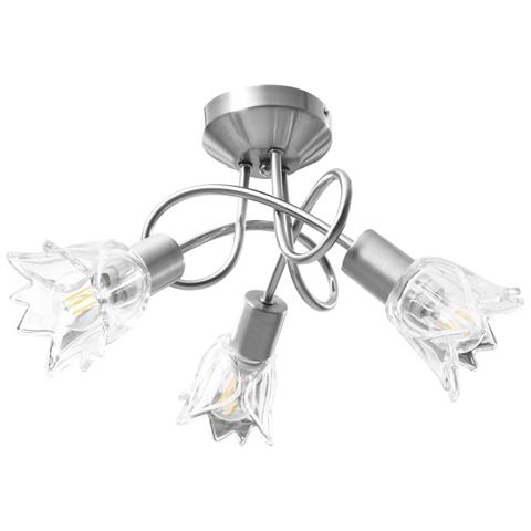 Lusso Casadino -  Lampadario Con Paralumi In Vetro Per 3 Lampadine E14 Tulipano - Foto 1