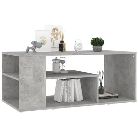 Lusso Casadino -  Tavolino Salotto Grigio Cemento 100x50x40 Cm Legno Multistrato - Foto 2