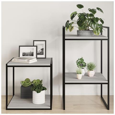 Lusso Casadino - Mensole Parete 4pz Grigio Sonoma 40x40x1,5cm Legno Multistrato - Foto 2