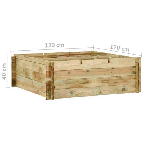 Fioriera Giardino Letto Vegetale In Legno Di Pino 120x120x40cm - Foto 5