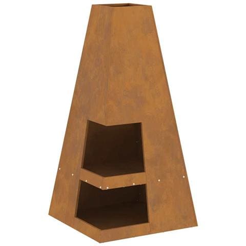 Braciere con Stoccaggio per Legna 50x50x100 cm Acciaio Inossidabile - Foto 1