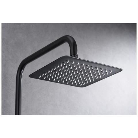 Imex Set Doccia Monocomando Art In Ottone Con Miscelatore Asta Doccia Estensibile Acciaio Inox S304 Soffione Extra Piatto 20x20 Cm Anticalcare Finitura Pvd Black Gun Metal Imex-bdar025-bgm - Foto 5